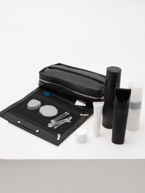 Несессер кожаный черный