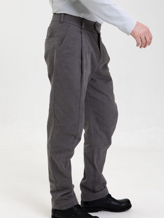 Брюки из джинсы серые