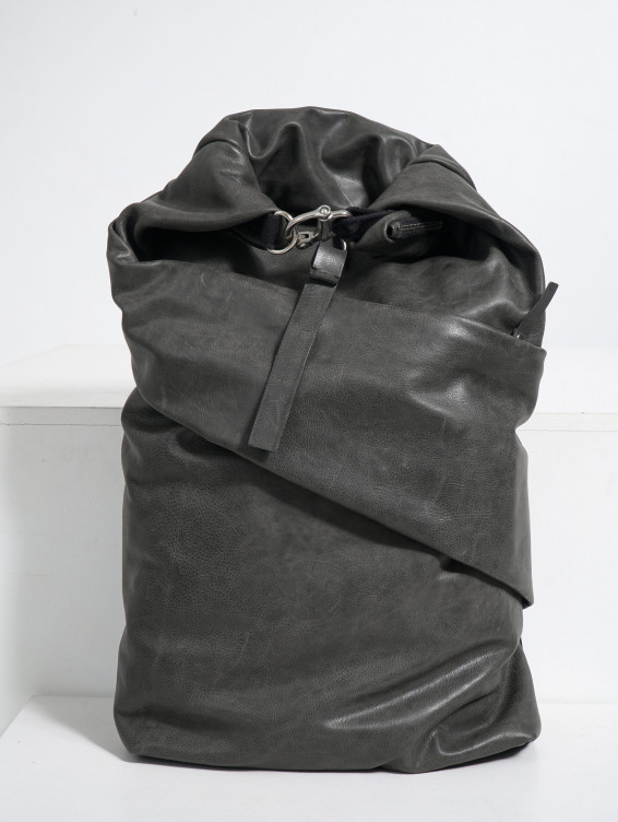 Роллтоп кожаный темно-серый