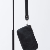 Кожаный клатч темно-серый