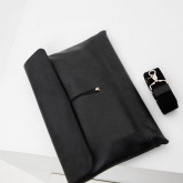 Кожаная сумка-папка для ноутбука темно-серая - изображение 1