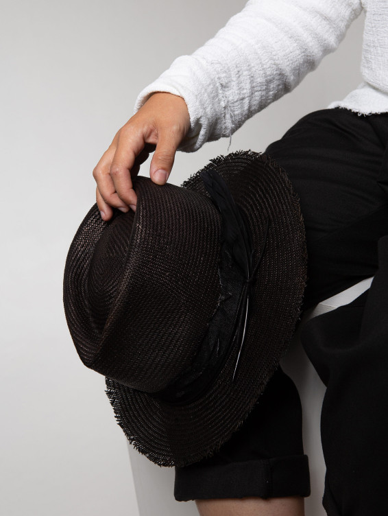 Соломенная шляпа Джек черная