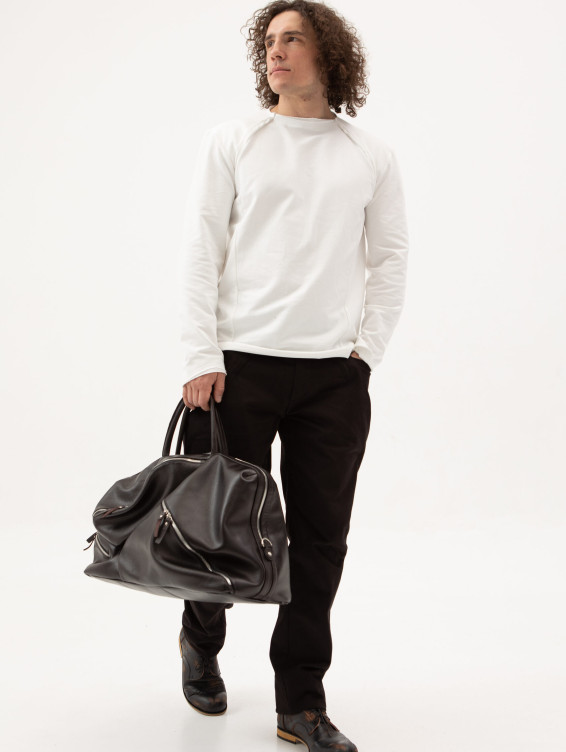 Кожаный саквояж коричневый