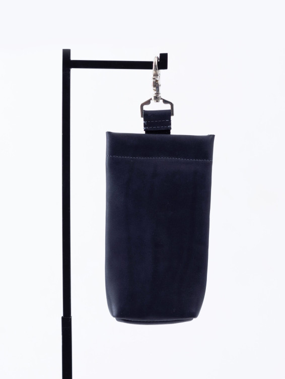 Подвесной кожаный очечник синий