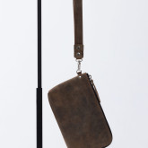 Кожаный клатч коричневый с винтажным эффектом