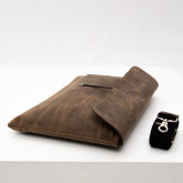 Кожаная сумка-папка для ноутбука коричневая с винтажным эффектом - изображение 8