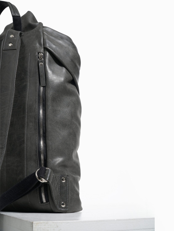 Роллтоп кожаный темно-серый