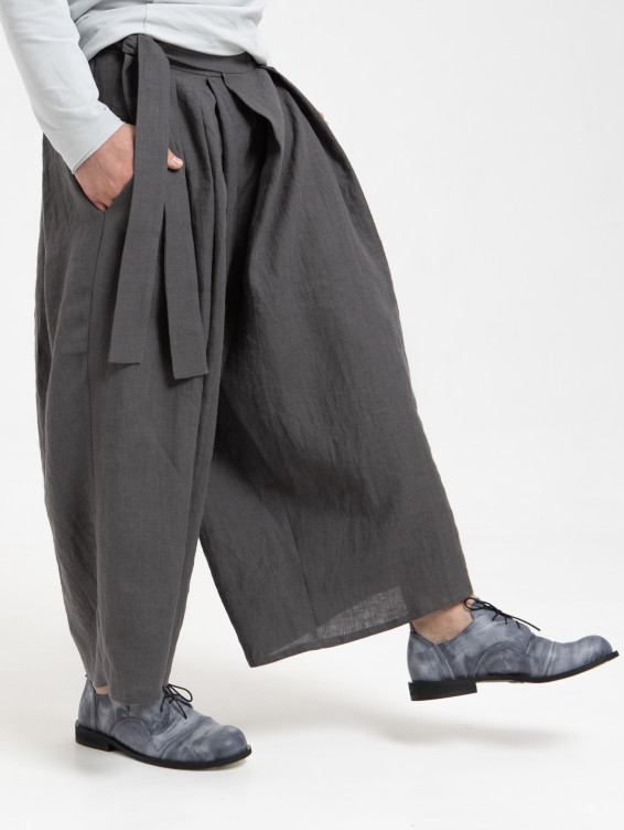 Хакама льняные серые