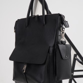 Кожаная сумка для ноутбука с креплением на ручку чемодана черная - изображение 3