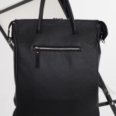 Кожаная сумка для ноутбука с креплением на ручку чемодана черная - изображение 4