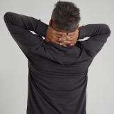 Асимметричная футболка с длинным рукавом темно-серая, вид сзади