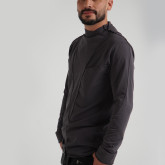 Асимметричная футболка с длинным рукавом темно-серая, вид сбоку