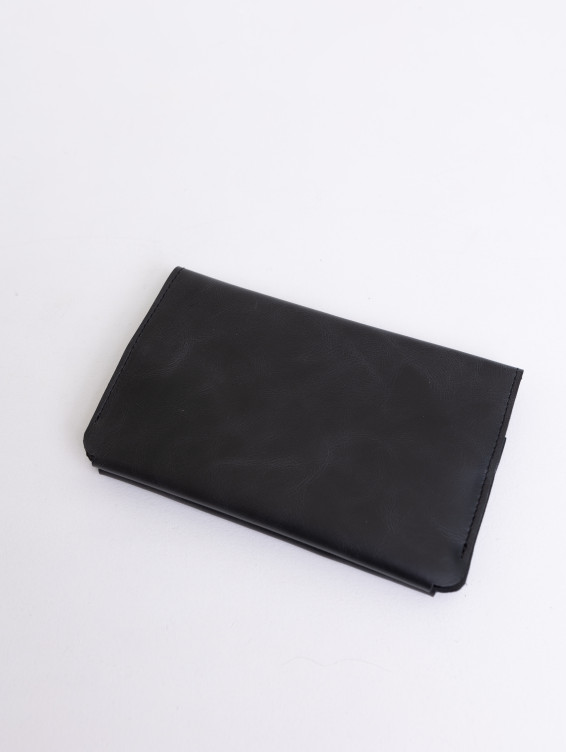 Кожаный холдер для документов, купюр и карт темно-серый