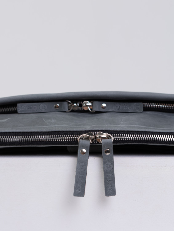 Поясная прямоугольная сумка серая с винтажным эффектом