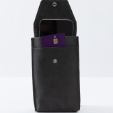 Кожаный подвесной чехол для телефона темно-серый