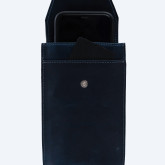 Кожаный подвесной чехол для телефона синий с винтажным эффектом