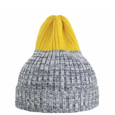 Двухцветная шапка меланж/жёлтая