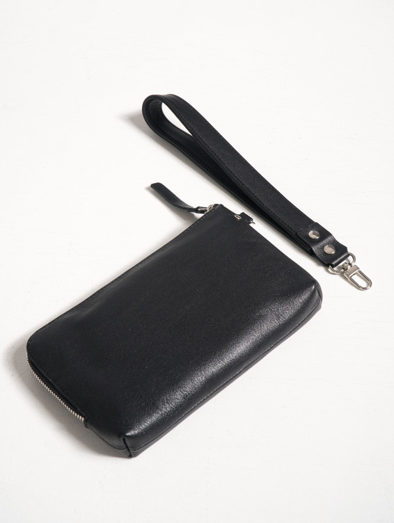 Кожаный клатч черный