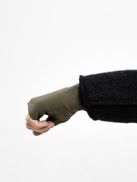 Мужские трикотажные митенки зеленые