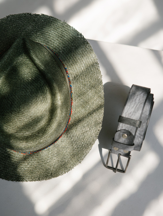 Соломенная шляпа Джек серо-зеленая