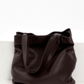 Кожаная сумка-тоут коричневая