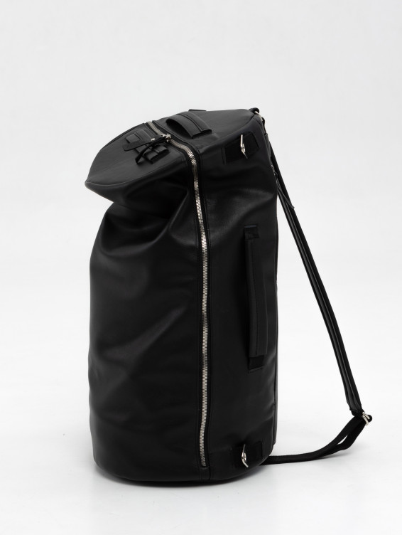 Кожаная сумка-рюкзак черная