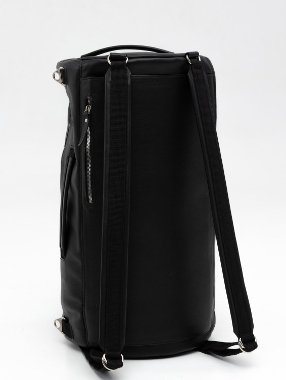 Кожаная сумка-рюкзак черная