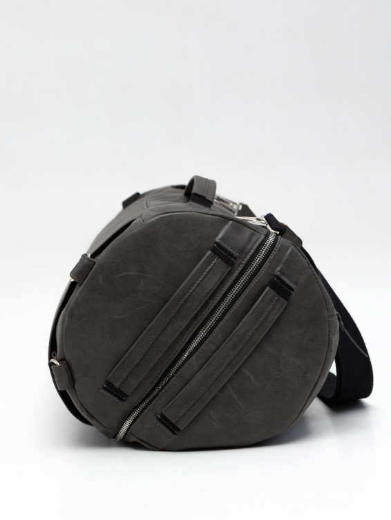 Кожаная сумка-рюкзак темно-серая