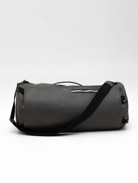 Кожаная сумка-рюкзак темно-серая