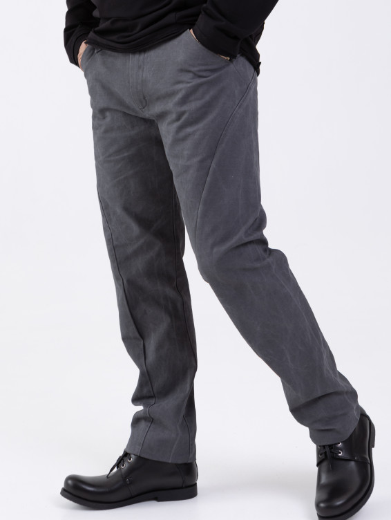 Брюки прямые хлопковые серые