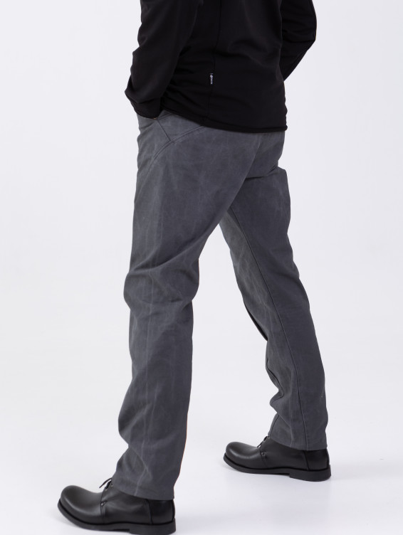 Брюки прямые хлопковые серые