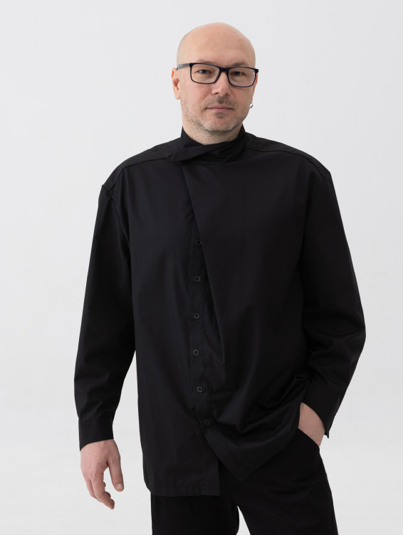 Рубашка оверсайз хлопковая черная