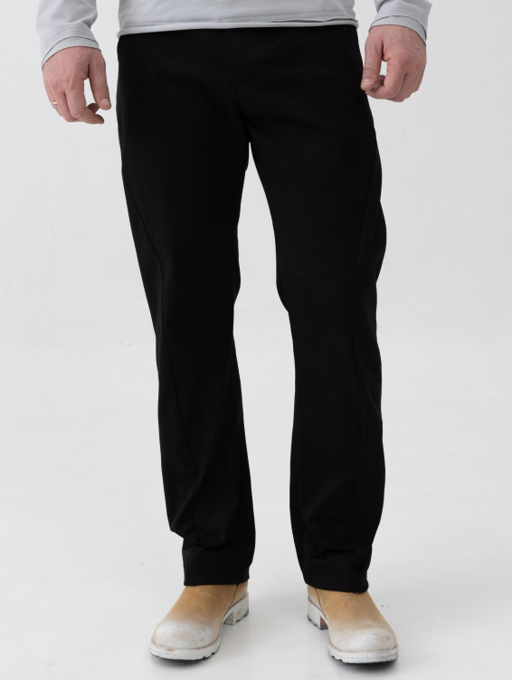 Брюки прямые хлопковые чёрные
