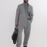 Жакет суконный серый, вид спереди