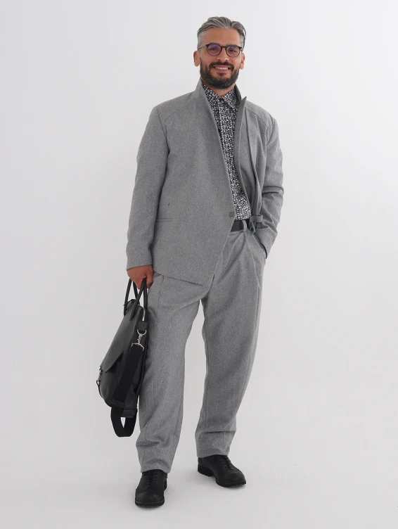 Жакет суконный серый