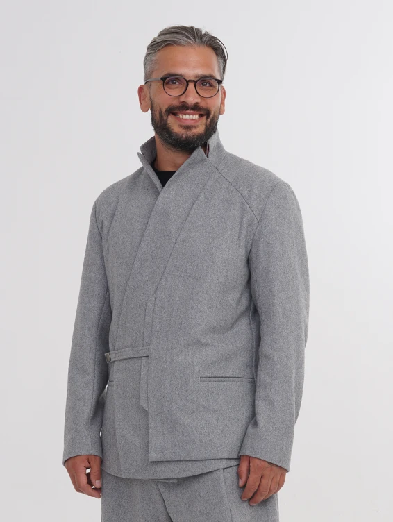 Жакет суконный серый