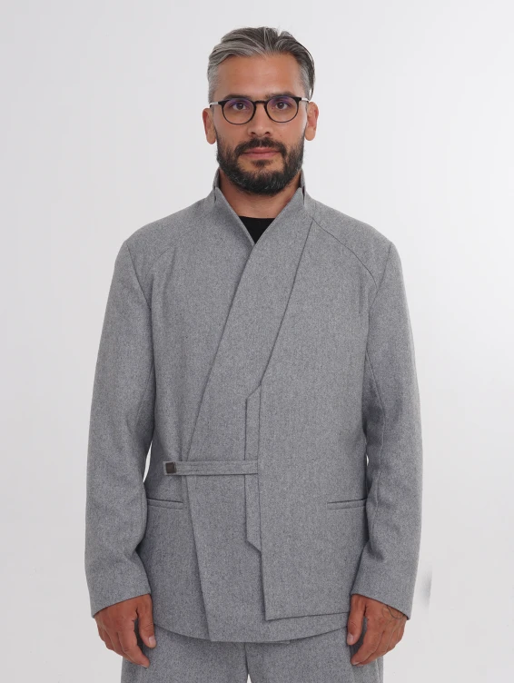 Жакет суконный серый