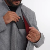 Жакет суконный серый, карман