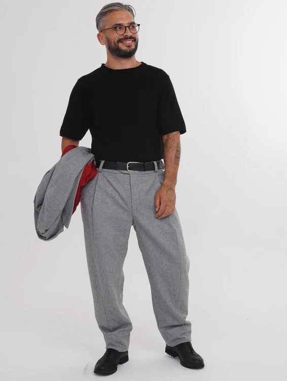 Брюки суконные серые