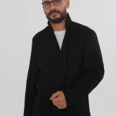 Жакет суконный черный, вид спереди