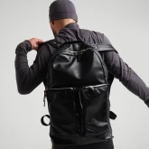 Большой кожаный рюкзак черный