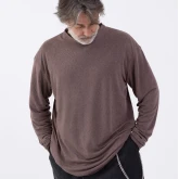 Коричнево-черный двухслойный лонгслив