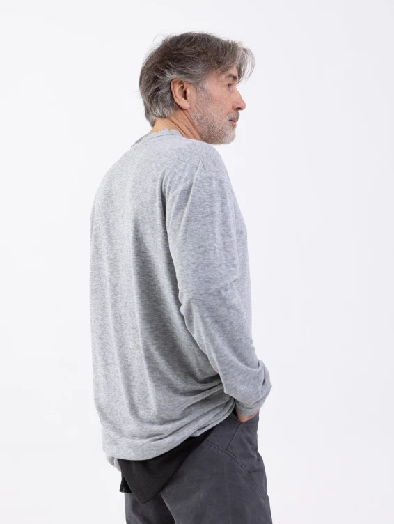 Серо-черный двухслойный лонгслив