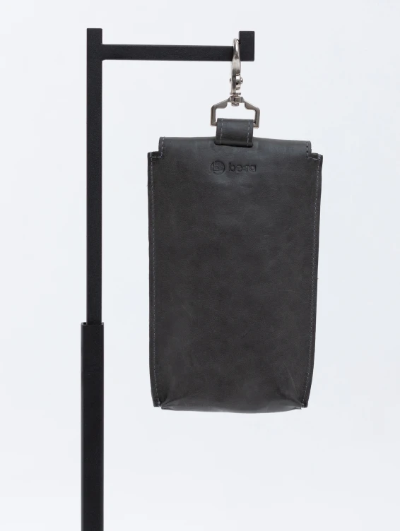 Кожаный подвесной чехол для телефона темно-серый