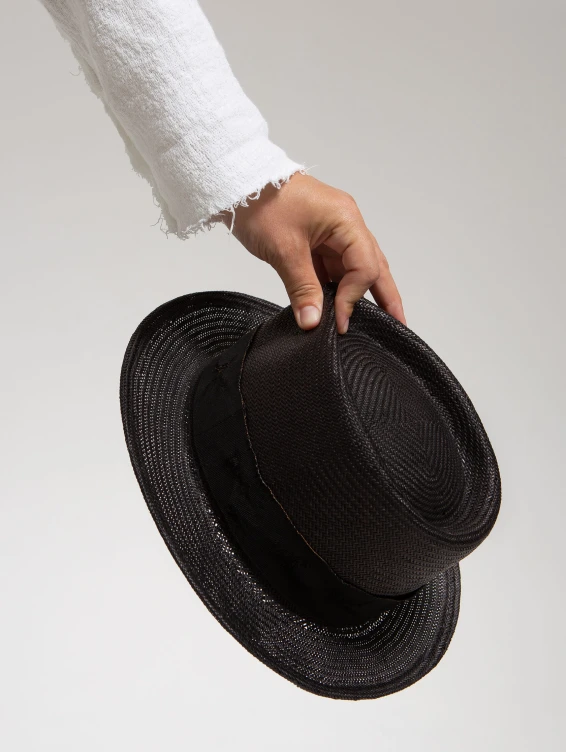 Соломенная шляпа Макс черная