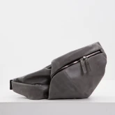 Кожаная поясная сумка Rock серая - изображение 1