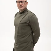 Асимметричная футболка с длинным рукавом зеленая