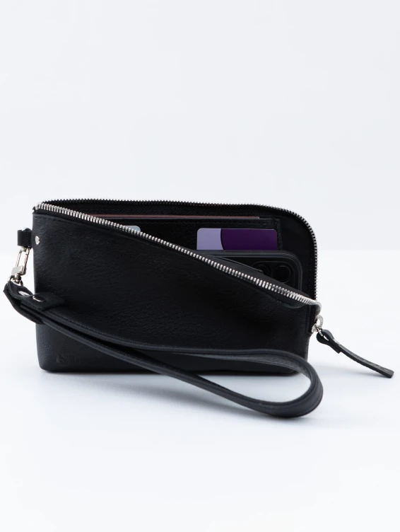Кожаный клатч черный