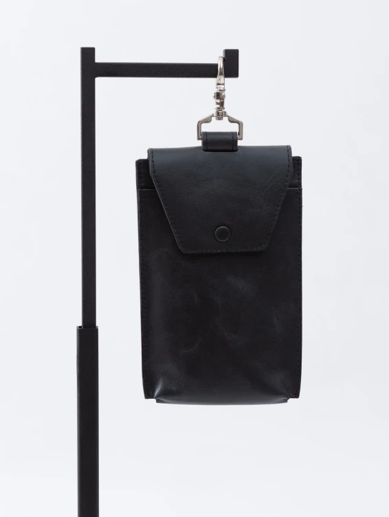 Кожаный подвесной чехол для телефона темно-серый