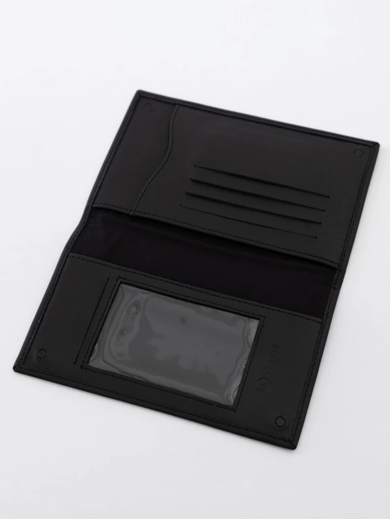 Кожаное портмоне водителя черное